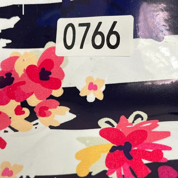 Macy’s Stripes & Floral Pattern Vinyl Tote - Picture 3 of 7